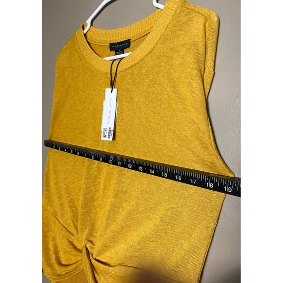 NWT Sanctuary Sweater Mustard Pullover Poly Knit Knotted Lightweight Womens M - Picture 5 of 6